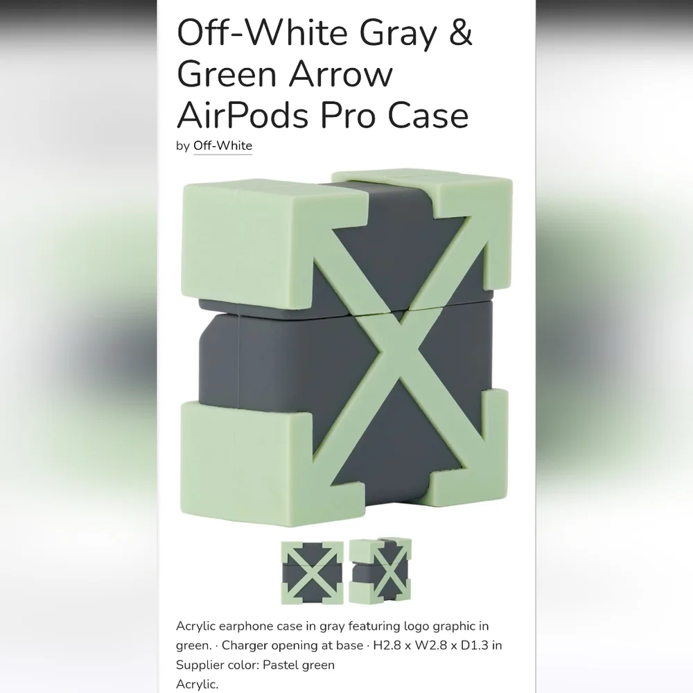 Off-White Green & Gray Arrow AirPods Pro Case